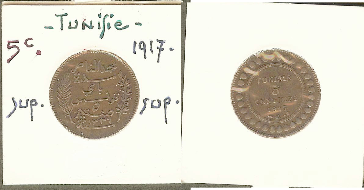 TUNISIA - French protectorat (1881-1956) 5 centimes 1917 EF